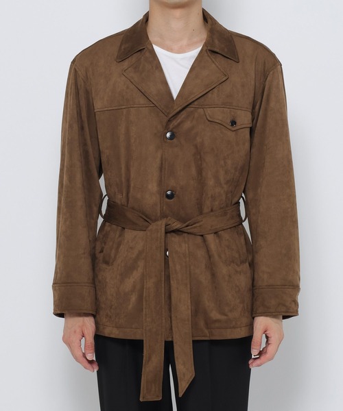 セール】フェイクスウェードカーコート(HARE)（ミリタリージャケット