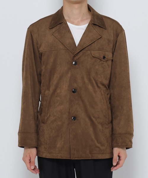 HARE(ハレ)の「フェイクスウェードカーコート(HARE)(ミリタリージャケット・メンズ・ブラック/ブラウン・FREE)」の16枚目の写真