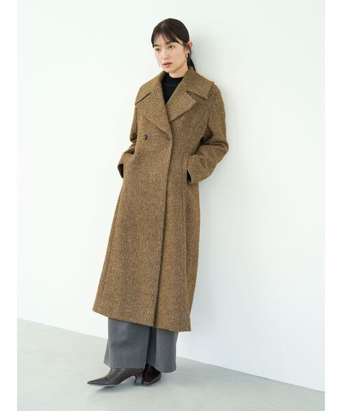 LAGUNAMOON（ラグナムーン）の「ウエストタックウールブレンドツイードコート（チェスターコート・レディース・ブラック/ブラウン・SMALL/MEDIUM）」の22枚目の写真