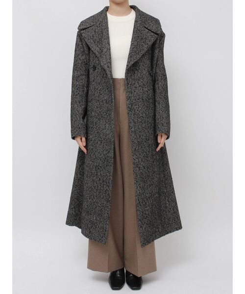 LOUNGEDRESS ♡ツイードコート ウエストタックウールブレンドツイードコート（チェスターコート