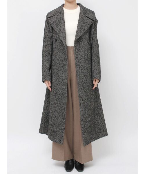 LAGUNAMOON（ラグナムーン）の「ウエストタックウールブレンドツイードコート（チェスターコート・レディース・ブラック/ブラウン・SMALL/MEDIUM）」の9枚目の写真