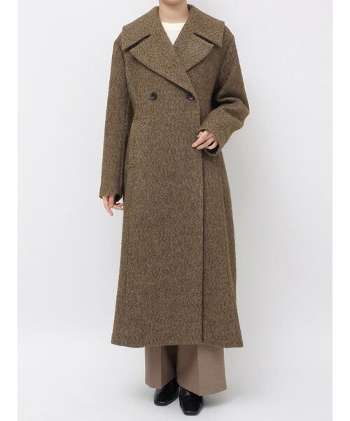 LAGUNAMOON（ラグナムーン）の「ウエストタックウールブレンドツイードコート（チェスターコート・レディース・ブラック/ブラウン・SMALL/MEDIUM）」の6枚目の写真