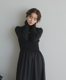 【ZOZO限定】ハイネックニットドッキングワンピース