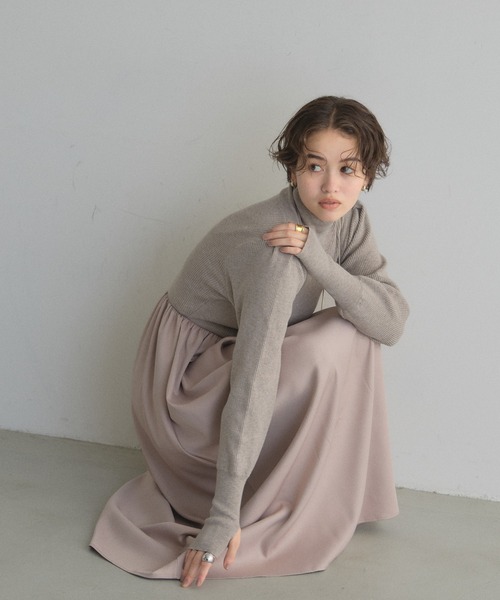 ZOZO限定】ハイネックニットドッキングワンピース（ワンピース