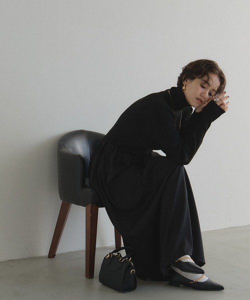 ZOZO限定】ハイネックニットドッキングワンピース（ワンピース