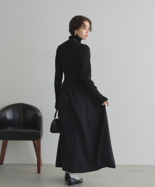 セール】【ZOZO限定】ハイネックニットドッキングワンピース