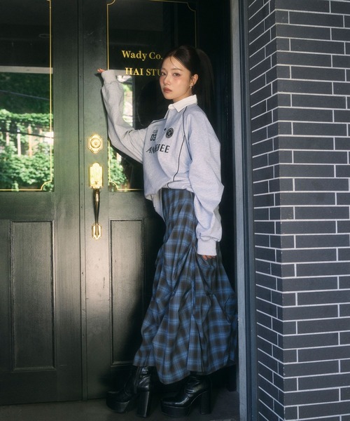 ANDGEEBEE（アンジービー）の「チェックランダムピックスカート（スカート・レディース・ブラック/ブルー・FREE）」の4枚目の写真