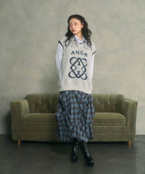 ANDGEEBEE（アンジービー）の「チェックランダムピックスカート（スカート・レディース・ブラック/ブルー・FREE）」の6枚目の写真