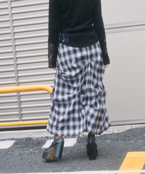 ANDGEEBEE（アンジービー）の「チェックランダムピックスカート（スカート・レディース・ブラック/ブルー・FREE）」の14枚目の写真
