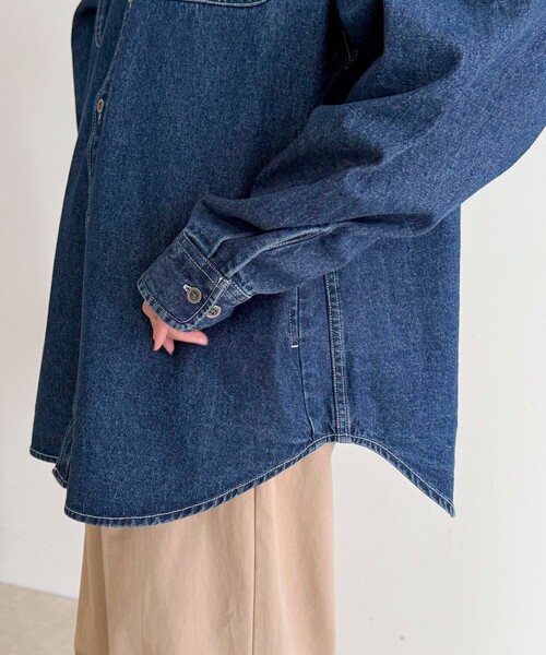 セール】【GEVACO/ゲバコ】デニムフーディーシャツ（シャツ/ブラウス