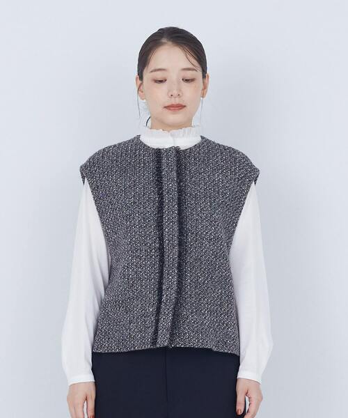 ADIEU TRISTESSE（アデュートリステス）の「MIXツイードベスト（ベスト・レディース・グレー系その他/オレンジ系その他・38）」の20枚目の写真