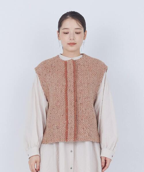 ADIEU TRISTESSE（アデュートリステス）の「MIXツイードベスト（ベスト・レディース・グレー系その他/オレンジ系その他・38）」の4枚目の写真