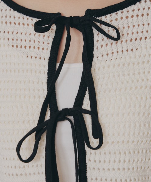 REDYAZEL(レディアゼル)の「リボンニットカーディガン(カーディガン/ボレロ・レディース・キナリ/レッド/ブラウン/ブラック・FREE)」の16枚目の写真