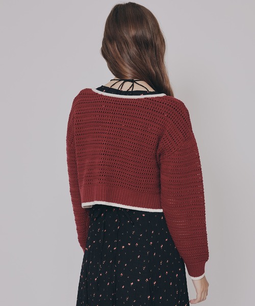 REDYAZEL(レディアゼル)の「リボンニットカーディガン(カーディガン/ボレロ・レディース・キナリ/レッド/ブラウン/ブラック・FREE)」の9枚目の写真