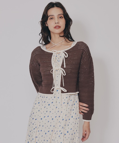 REDYAZEL(レディアゼル)の「リボンニットカーディガン(カーディガン/ボレロ・レディース・キナリ/レッド/ブラウン/ブラック・FREE)」の18枚目の写真