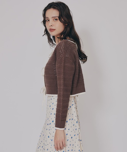 REDYAZEL(レディアゼル)の「リボンニットカーディガン(カーディガン/ボレロ・レディース・キナリ/レッド/ブラウン/ブラック・FREE)」の20枚目の写真