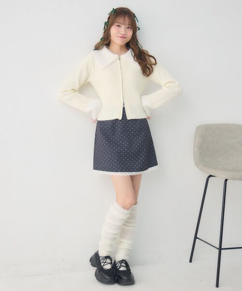 ems excite（エムズエキサイト）の「ドットミニSK（スカート・レディース・グレー系その他/ホワイト系その他・FREE）」の3枚目の写真