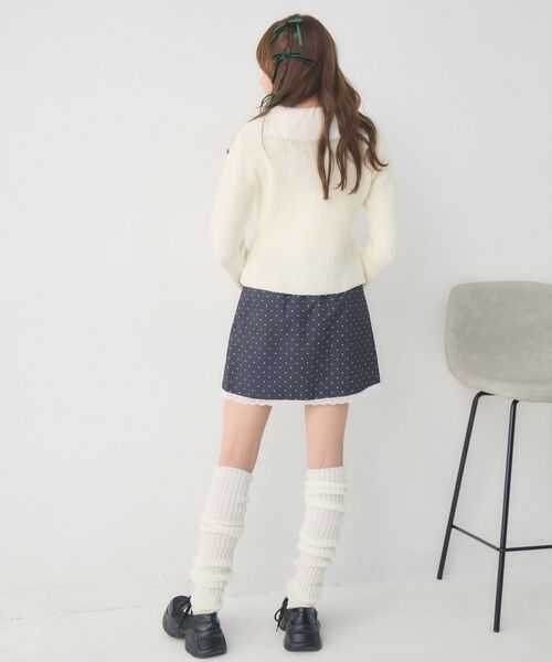 ems excite（エムズエキサイト）の「ドットミニSK（スカート・レディース・グレー系その他/ホワイト系その他・FREE）」の5枚目の写真