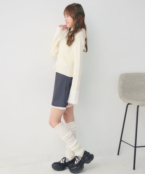 ems excite（エムズエキサイト）の「ドットミニSK（スカート・レディース・グレー系その他/ホワイト系その他・FREE）」の6枚目の写真
