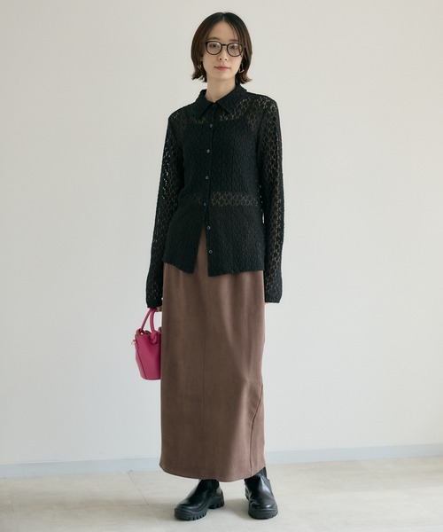 Paradise Picnic（パラダイスピクニック）の「cloche スエード見えスカート（スカート・レディース・ブラック/ブラウン・FREE）」の17枚目の写真