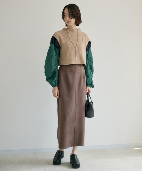 Paradise Picnic（パラダイスピクニック）の「cloche スエード見えスカート（スカート・レディース・ブラック/ブラウン・FREE）」の14枚目の写真