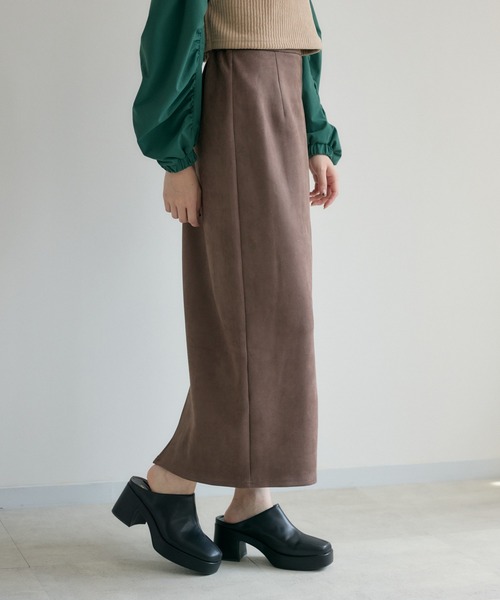 Paradise Picnic（パラダイスピクニック）の「cloche スエード見えスカート（スカート・レディース・ブラック/ブラウン・FREE）」の8枚目の写真
