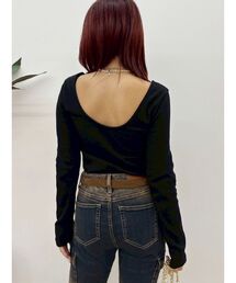 EVRIS | 【WEB限定】バックオープンリブトップス(Tシャツ/カットソー)