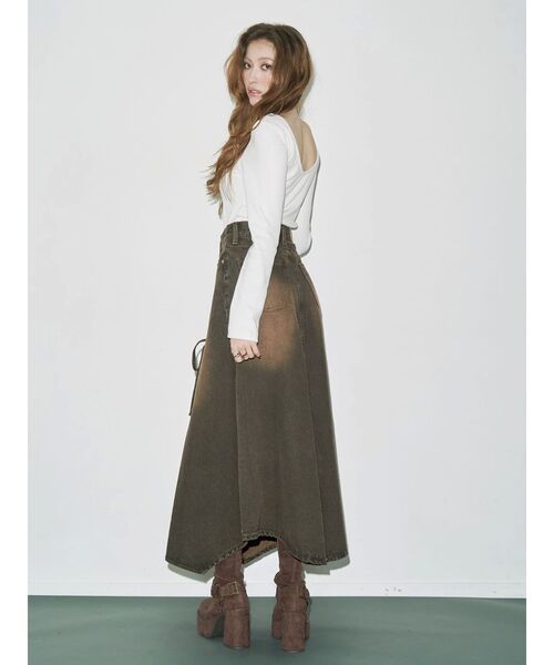 EVRIS（エヴリス）の「【WEB限定】バックオープンリブトップス（Tシャツ/カットソー・レディース・ブラック/ホワイト/ブルー/グレー・FREE）」の16枚目の写真