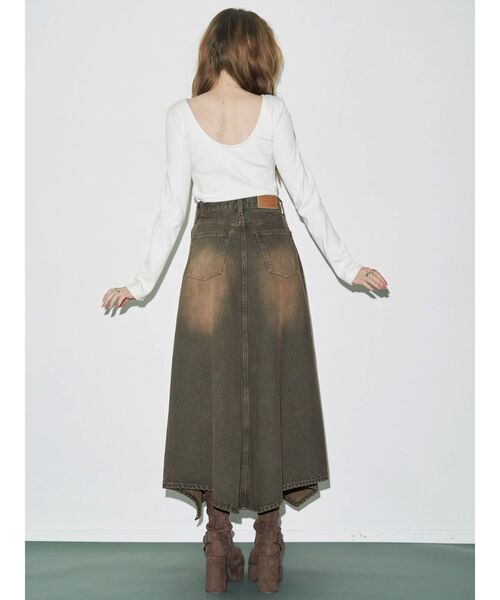 EVRIS（エヴリス）の「【WEB限定】バックオープンリブトップス（Tシャツ/カットソー・レディース・ブラック/ホワイト/ブルー/グレー・FREE）」の15枚目の写真