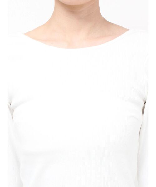 EVRIS（エヴリス）の「【WEB限定】バックオープンリブトップス（Tシャツ/カットソー・レディース・ブラック/ホワイト/ブルー/グレー・FREE）」の7枚目の写真