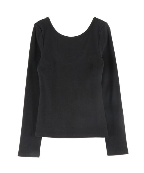 EVRIS（エヴリス）の「【WEB限定】バックオープンリブトップス（Tシャツ/カットソー・レディース・ブラック/ホワイト/ブルー/グレー・FREE）」の10枚目の写真