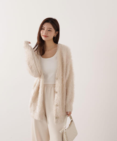 PROPORTION BODY DRESSING（プロポーションボディドレッシング）の「キャットＢＩＧカーディガン / 1215274902（カーディガン/ボレロ・レディース・ピンク/オフホワイト/ブラウン・SMALL/MEDIUM）」の20枚目の写真