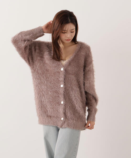 PROPORTION BODY DRESSING（プロポーションボディドレッシング）の「キャットＢＩＧカーディガン / 1215274902（カーディガン/ボレロ・レディース・ピンク/オフホワイト/ブラウン・SMALL/MEDIUM）」の4枚目の写真