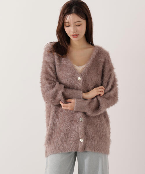 PROPORTION BODY DRESSING（プロポーションボディドレッシング）の「キャットＢＩＧカーディガン / 1215274902（カーディガン/ボレロ・レディース・ピンク/オフホワイト/ブラウン・SMALL/MEDIUM）」の5枚目の写真