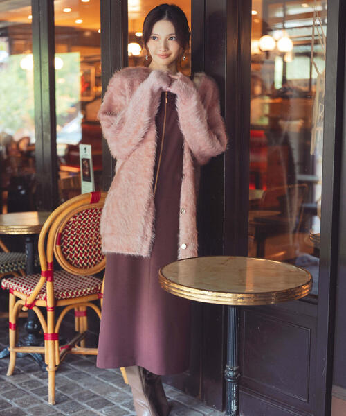 PROPORTION BODY DRESSING（プロポーションボディドレッシング）の「キャットＢＩＧカーディガン / 1215274902（カーディガン/ボレロ・レディース・ピンク/オフホワイト/ブラウン・SMALL/MEDIUM）」の8枚目の写真