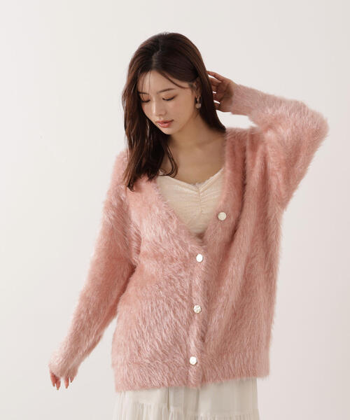 PROPORTION BODY DRESSING（プロポーションボディドレッシング）の「キャットＢＩＧカーディガン / 1215274902（カーディガン/ボレロ・レディース・ピンク/オフホワイト/ブラウン・SMALL/MEDIUM）」の11枚目の写真
