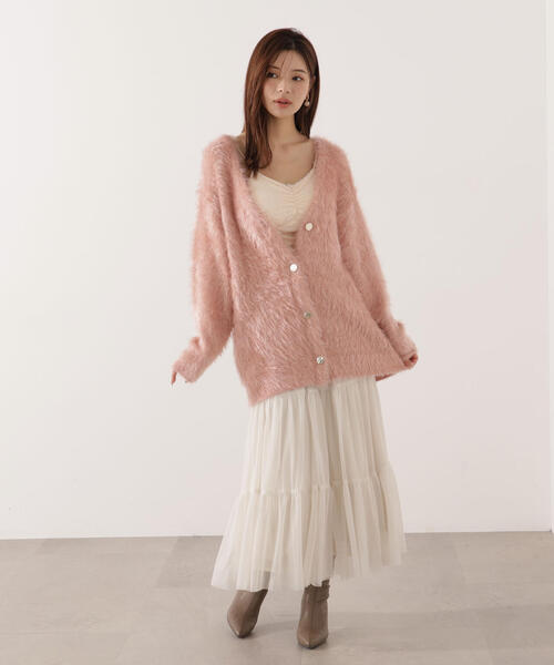 PROPORTION BODY DRESSING（プロポーションボディドレッシング）の「キャットＢＩＧカーディガン / 1215274902（カーディガン/ボレロ・レディース・ピンク/オフホワイト/ブラウン・SMALL/MEDIUM）」の13枚目の写真