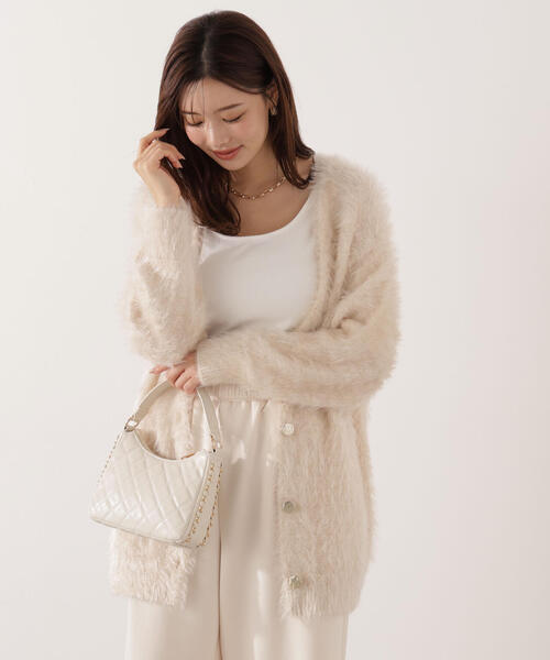 PROPORTION BODY DRESSING（プロポーションボディドレッシング）の「キャットＢＩＧカーディガン / 1215274902（カーディガン/ボレロ・レディース・ピンク/オフホワイト/ブラウン・SMALL/MEDIUM）」の2枚目の写真