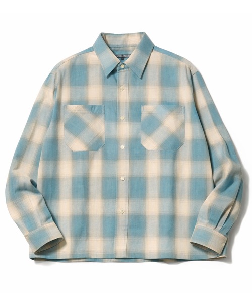 Beautiful Harmony（ビューティフルハーモニー）の「リサイクル糸オンブレチェックシャツ（シャツ/ブラウス・メンズ・ブラウン/ブルー/ブラック・MEDIUM/LARGE/X-LARGE）」の3枚目の写真