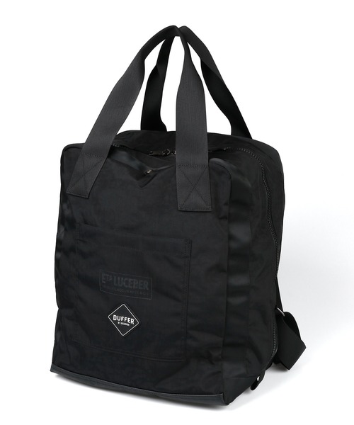 The DUFFER of ST.GEORGE（ザダファーオブセントジョージ）の「LUCEBER × BLACK LABEL 2WAY PARACHUTE BAG：ルースバー別注 2ウェイ パラシュートバッグ（トートバッグ・メンズ・ブラック/ネイビー・F）」の10枚目の写真