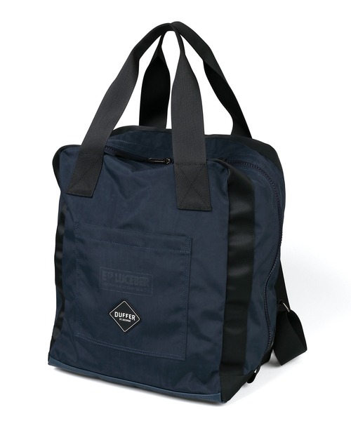 The DUFFER of ST.GEORGE（ザダファーオブセントジョージ）の「LUCEBER × BLACK LABEL 2WAY PARACHUTE BAG：ルースバー別注 2ウェイ パラシュートバッグ（トートバッグ・メンズ・ブラック/ネイビー・F）」の12枚目の写真