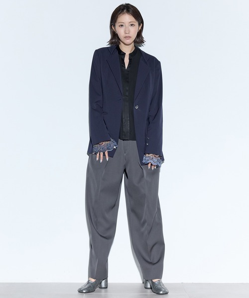 MURRAL/ミューラル】Slit sleeve lace jacket/スリットスリーブレース