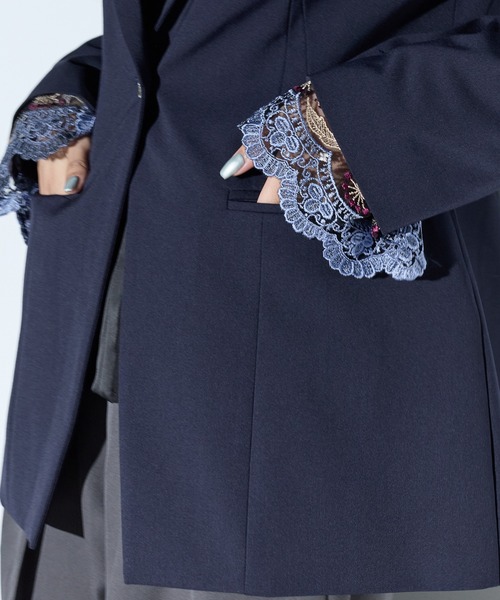 セール】【MURRAL/ミューラル】Slit sleeve lace jacket/スリット