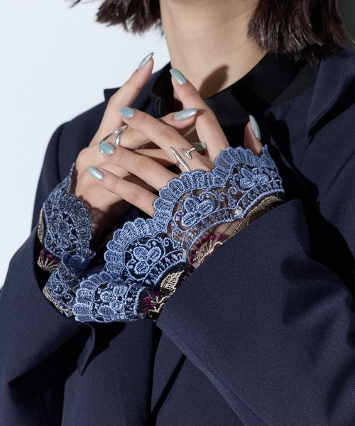 MURRAL/ミューラル】Slit sleeve lace jacket/スリットスリーブレース