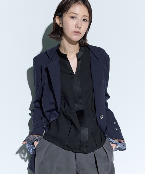 MURRAL/ミューラル】Slit sleeve lace jacket/スリットスリーブレース