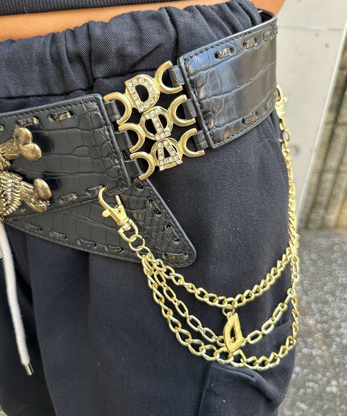 スカルバックルチェーンベルト（ベルト）｜d.i.a.（ダイヤ）の