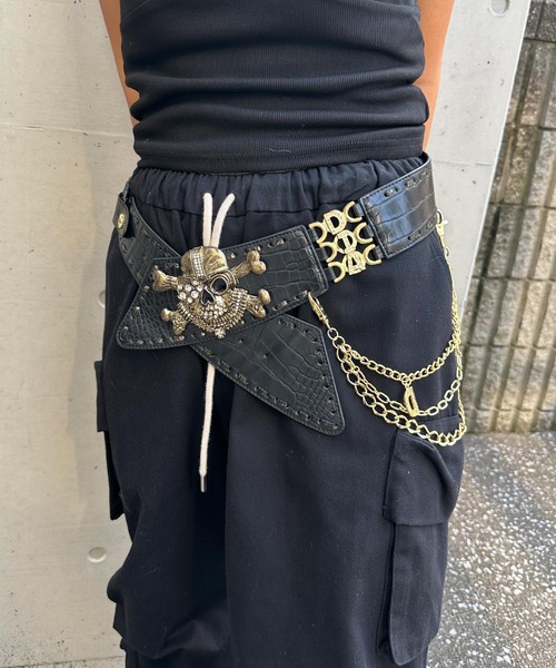 スカルバックルチェーンベルト（ベルト）｜d.i.a.（ダイヤ）の