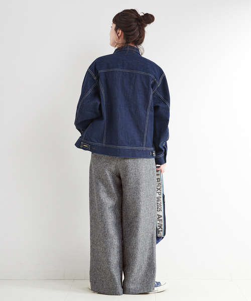 B.C STOCK（ベーセーストック）の「手洗い可 / ヘザーツイードラップタックスラックス（スラックス・レディース・グレー/ブラウン・FREE）」の6枚目の写真