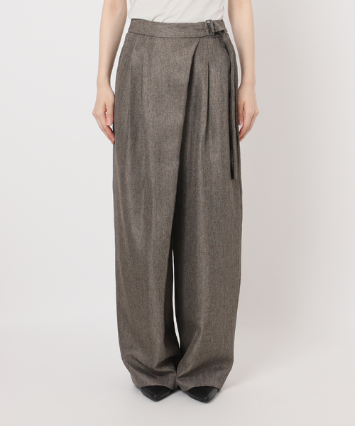 B.C STOCK（ベーセーストック）の「手洗い可 / ヘザーツイードラップタックスラックス（スラックス・レディース・グレー/ブラウン・FREE）」の20枚目の写真