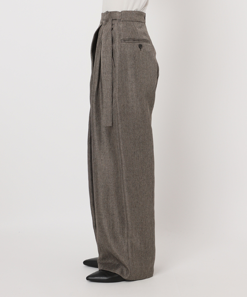 B.C STOCK（ベーセーストック）の「手洗い可 / ヘザーツイードラップタックスラックス（スラックス・レディース・グレー/ブラウン・FREE）」の21枚目の写真